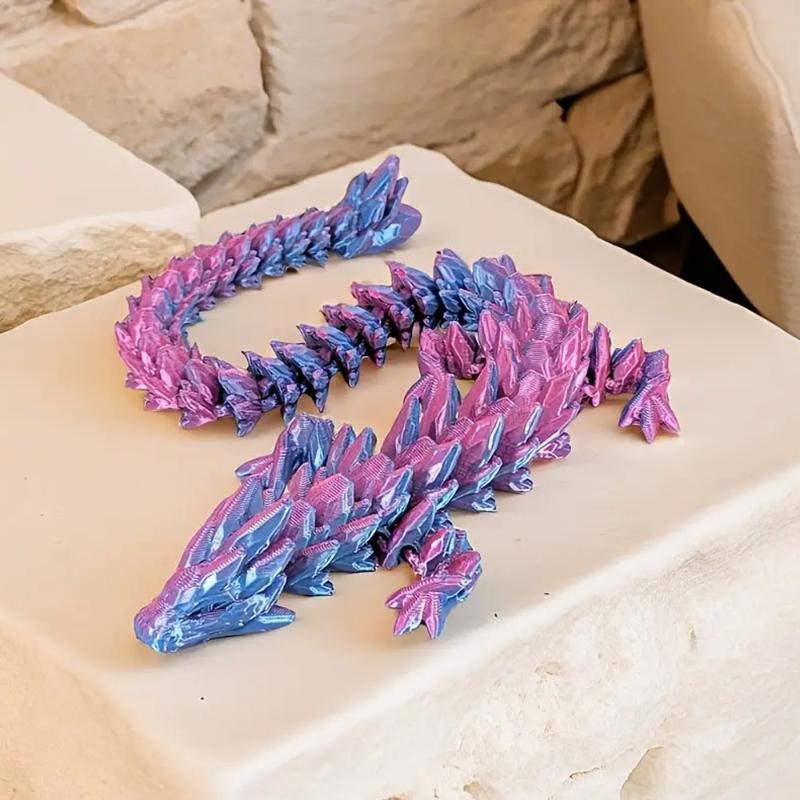 3D spausdintas brangakmenio drakono figūrėlė, irizuojantis plastikinis stalo ornamentas, meno amato miegamojo biuro dekoras, dovana gimtadieniui