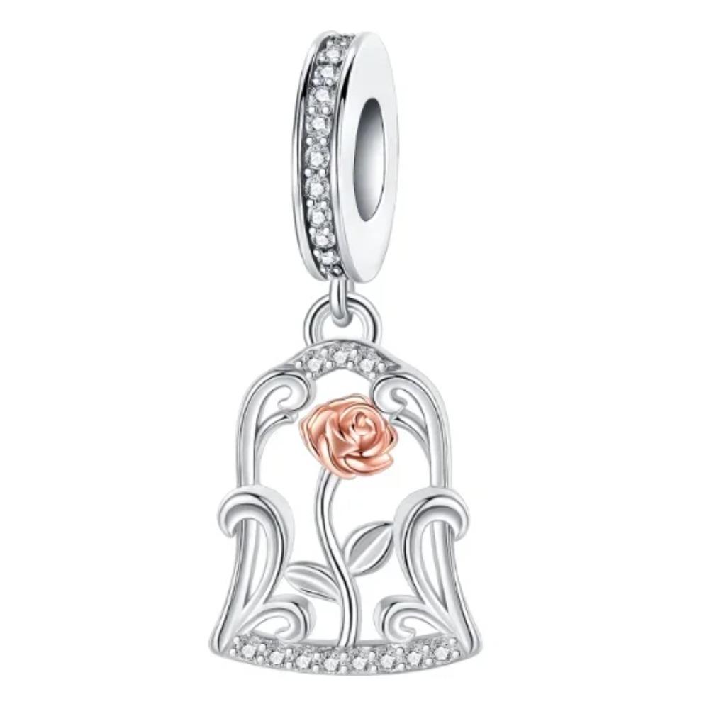 Nuovi Charm Ciondoli Cuore Rosa in Argento 925 per Bracciale Collana Gioielli Fai da Te Regalo di San Valentino per Lei