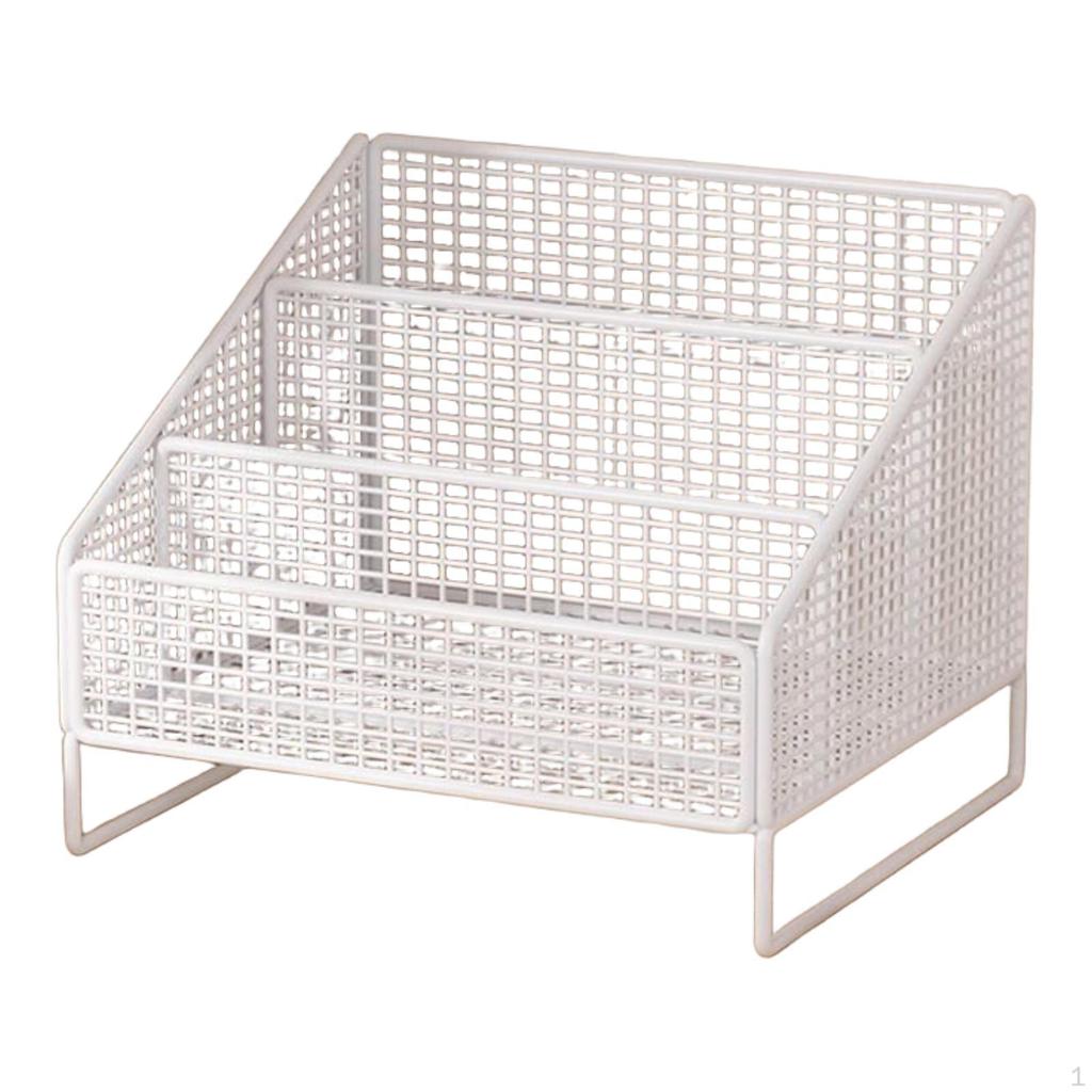 Plattenständer 3 Fächer Aufbewahrungsregal Arbeitszimmer Schreibtisch Organizer Metall