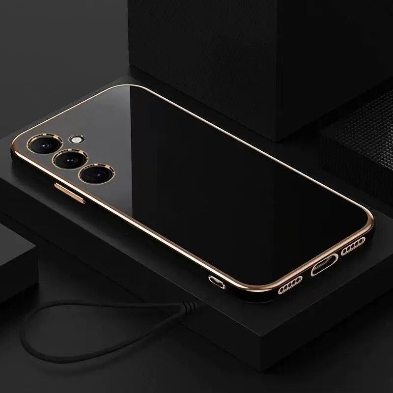 For Samsung M52 5G Case Galaxy M14 Luxury Square Plating SM-M526B SM-M146B Phone Case ShockProof Soft TPU Silicone Back Cover