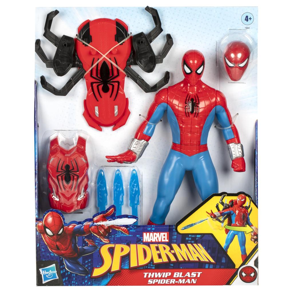Hasbro Marvel Web Blast Action Figure with 11 Inches Superhero Ages F8841 Spider-Man Spider-Man Accessories, (27 Cm) Tall, Toy, 4+, (Authentic)