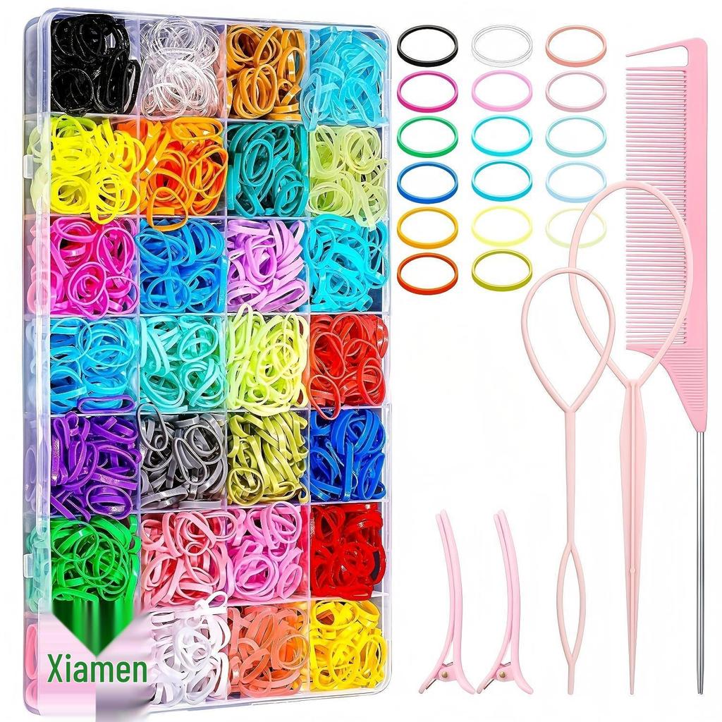 28-Color Gentle Hair Bands: Non-damaging, Disposable Rubber Bands for Braids and Hairstyles