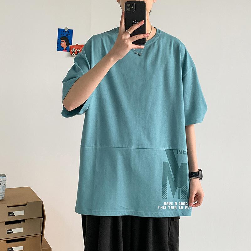 

Мужская футболка с коротким рукавом, универсальная летняя свободная мужская повседневная футболка, укороченные рубашки с коротким рукавом XXXXL