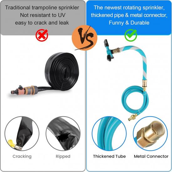 Trampoline Sprinkler for Kids Backyard Water Park Net Friendly WaterWhirl Outdoor Game Toys Adjustable Summer Toys Included Accessories Tool