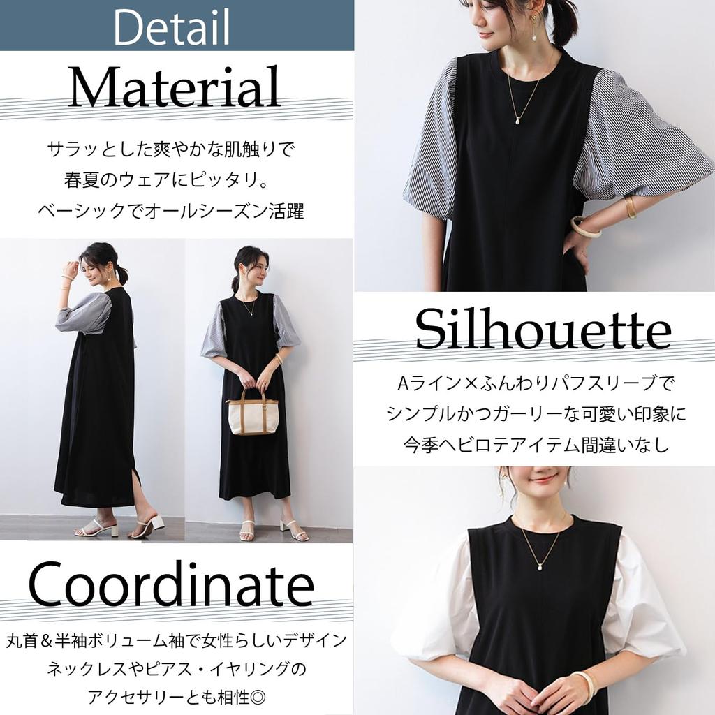 NEKORA Long Short Puff Maxi Summer Sweat Stain UV Plus Summer Dress for Women In Their 50s Black Dress, Sleeves, Sleeves, A-Line, Length,