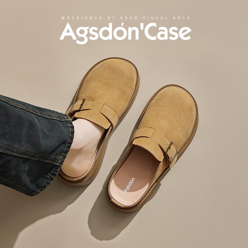 Augustus Deng Boken Half Slippers Women's 2025 New Summer Platform One-pedal Bag Head Slippers Wear Boken Shoes