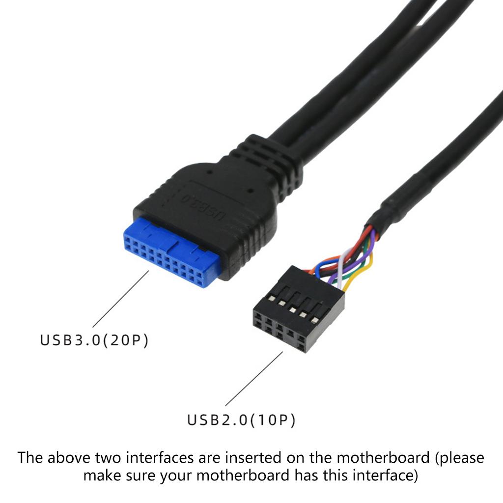 Front Panel USB3.0+ USB3.0+High Definition Audio Jack Port I/O Board + Internal Wire Audio Video Cable for Computer for