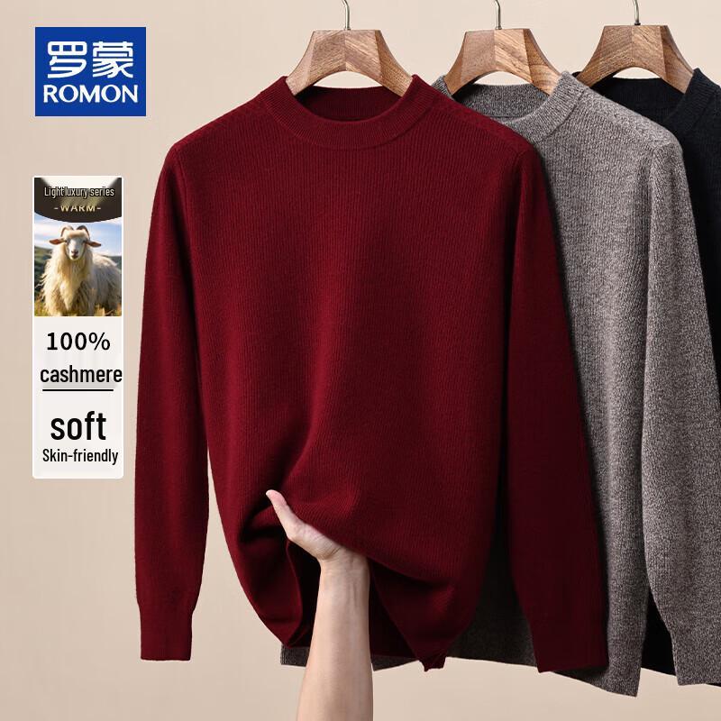 

ROMON Men s 100% Pure Cashmere Mock Neck Sweater XL