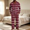 Men's Striped Pajama Set with Button Down Shirt and Pants - Loose Fit Casual Two Piece Sleepwear