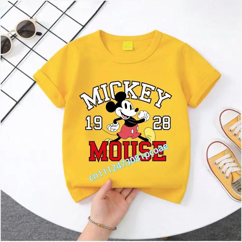 2026 Boys Girls Shortsleeved Printed Tshirt Mouse Cartoon Children 100 Cotton Soft Breathable Loose Sports Comfortable