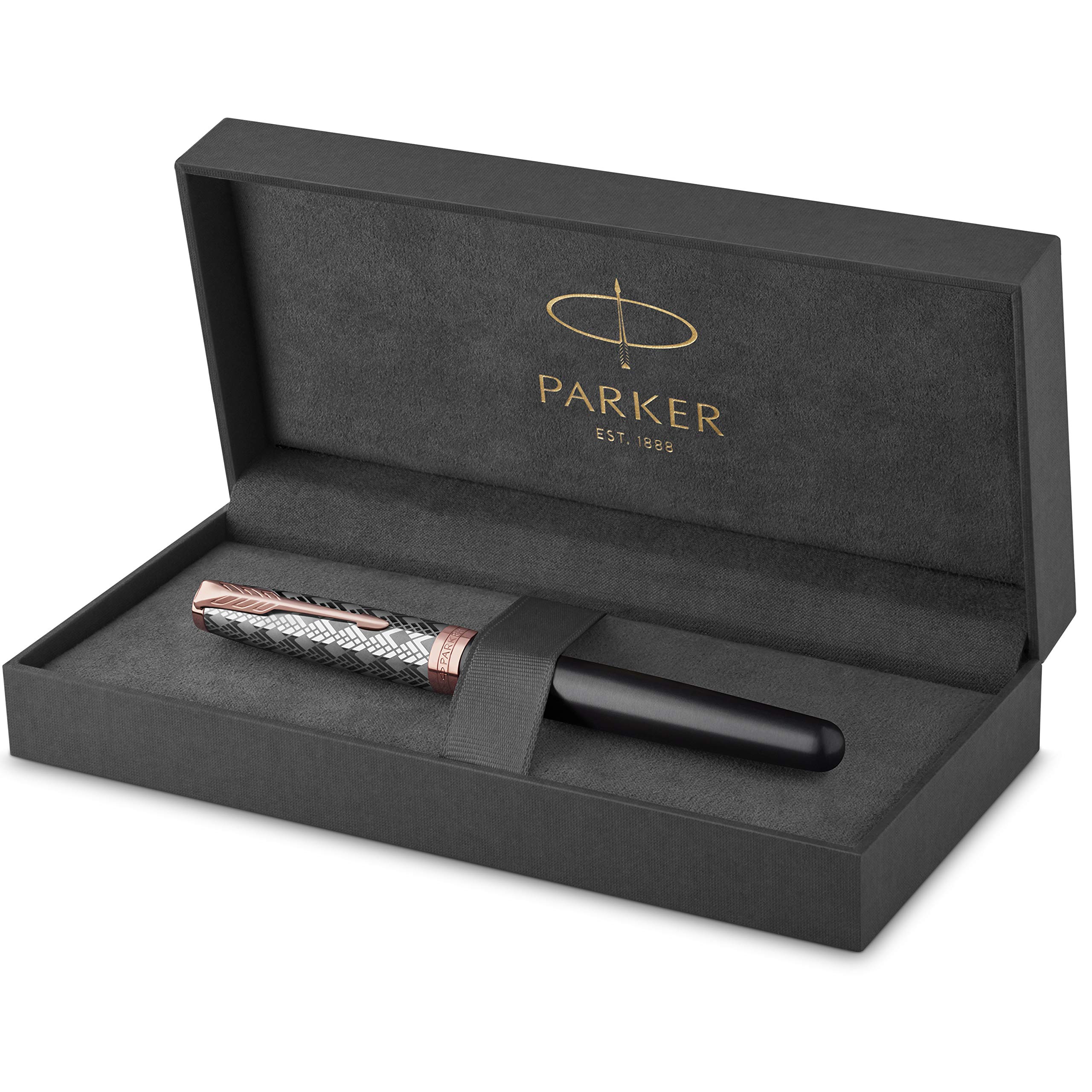 

PARKER Sonnet Premium Fountain Medium 18K Gold Metal Gray PGT Luxury Gift Idea Pen, Nib, & Nib, 2119789, Brand,