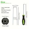 101pcs U-Shaped Galvanized Landscape Staples Garden Stakes Set with Plastic Fixing Washers And Installation Hook Tool for Weed