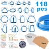 Earring Cutting DIY Craft with Cards, Hooks, Jump Rings Baking Moulds Art Supplies