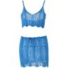 Summer New Arrival Crocheted Hollow out Tied Skirt Outfit French Young Sexy Sexy Little Suspenders Female Skirt Blouse