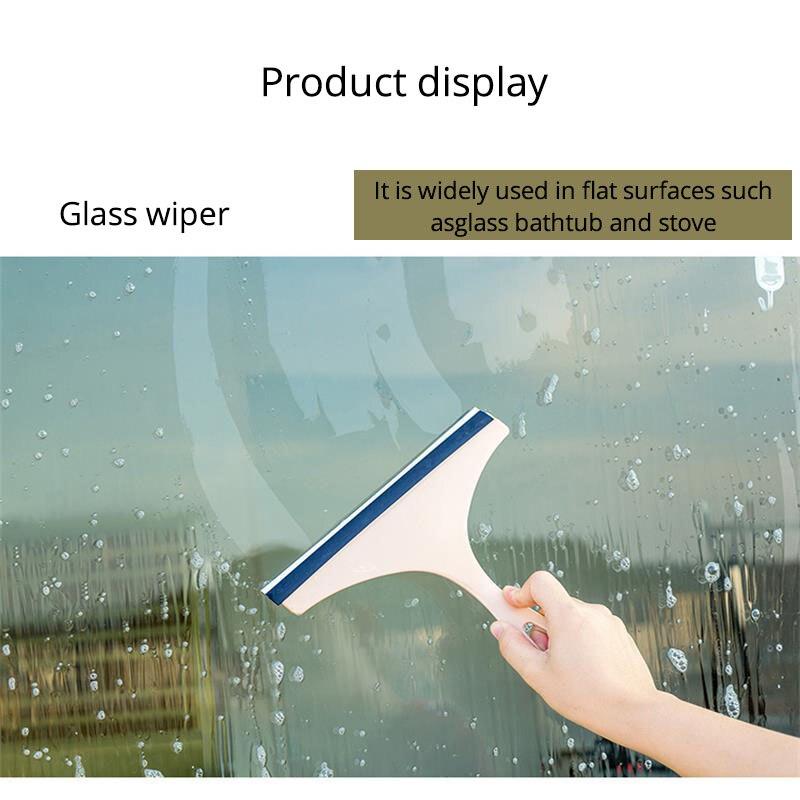 Household Cleaning Bathroom Mirror Cleaner Wiper Scrape With Silicone Blade Holder Hook Car Glass Shower Squeegee Window Glass