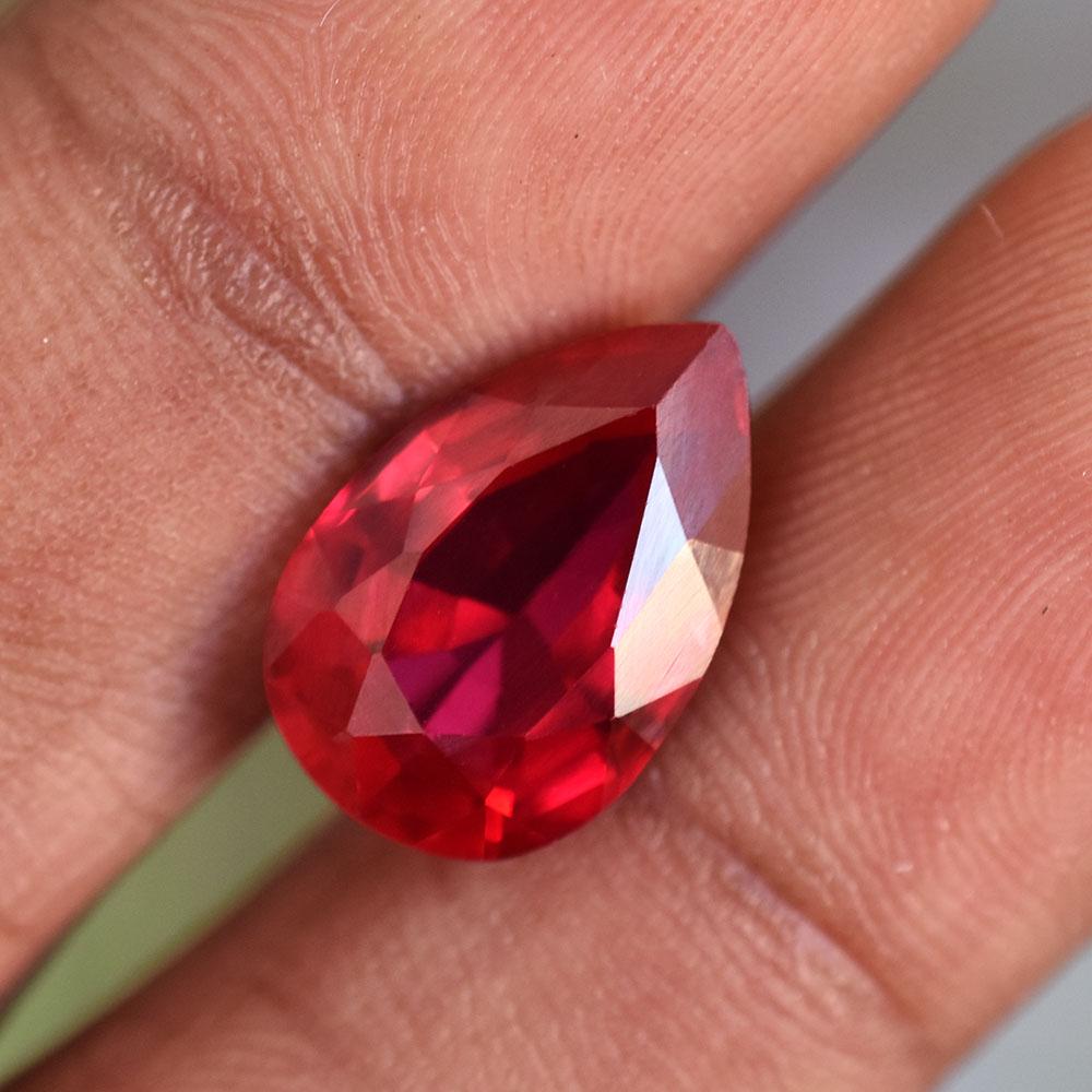 14x9mm Pear Cut CERTIFIED Natural Red Ruby Loose Gemstone For Jewelry Making