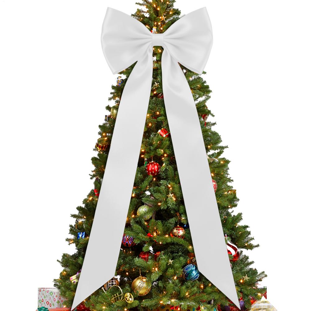 Christmas Tree Bow Satin 75 Inch Home Decor Oversized Bow Topper Christmas Tree Ornaments for Wedding Birthday Wall Front Door
