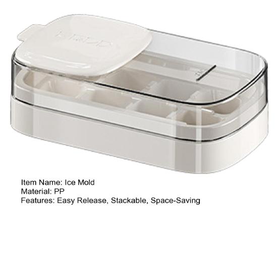 Mini Press-Release Ice Cube Tray with Soft Bottom BPA-Free Plastic Mold for Freezer Easy-Release Leak-Proof Space-Saving Ice Maker for Home Party