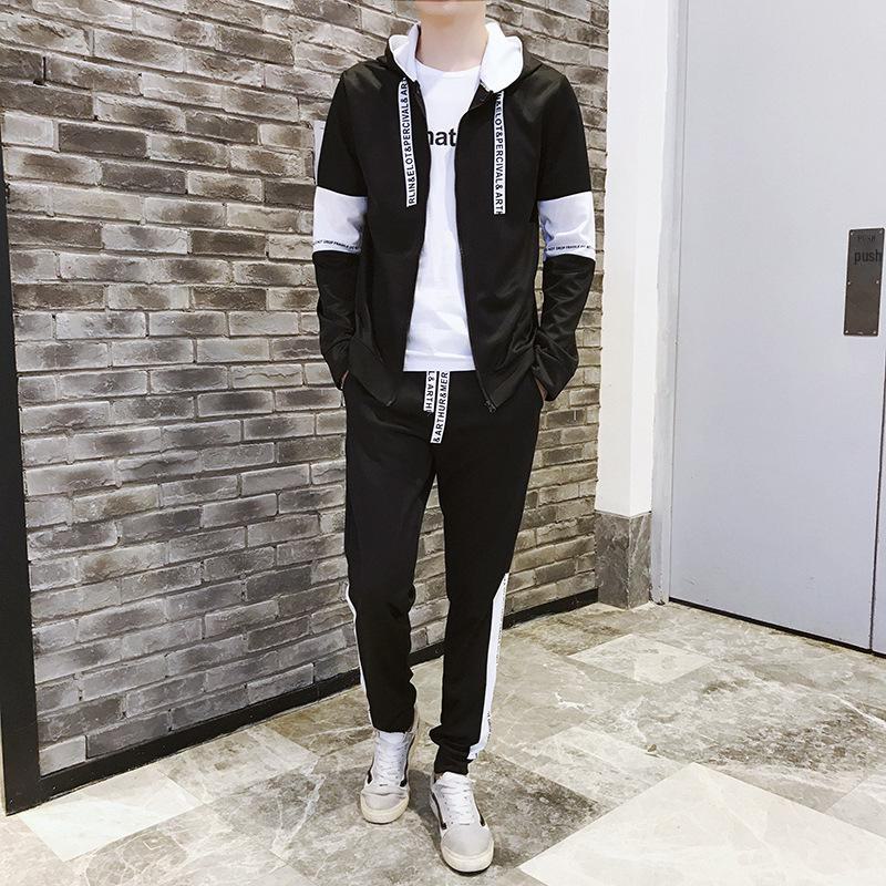 Men's Trendy Spring & Autumn Sports Suit - Casual Korean-Style Jacket & Sweater