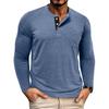 Men S Casual Long Sleeve Color Block Henley T Shirt