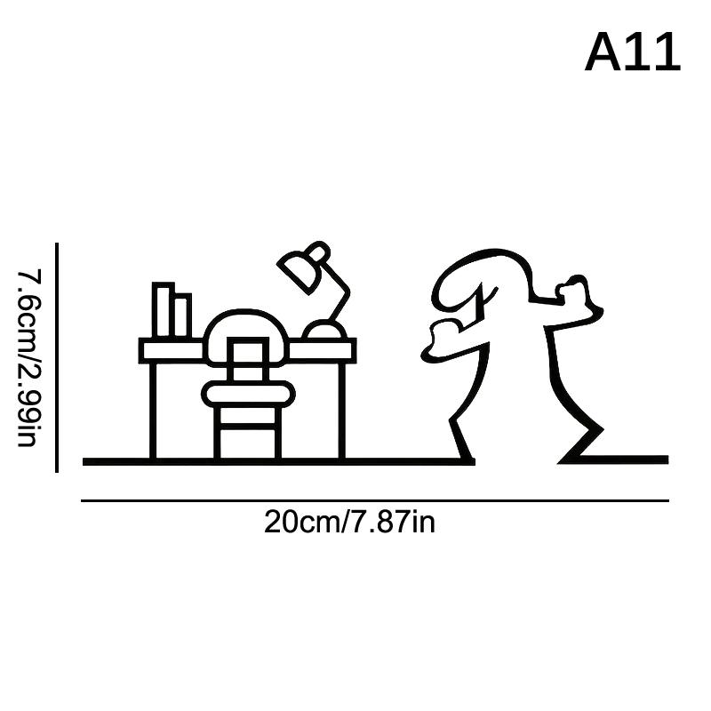 Minimalist Line Art Stickers Door Sticker Bedroom, Kitchen, Bathroom Sign Cartoon Character Design Home Decoration