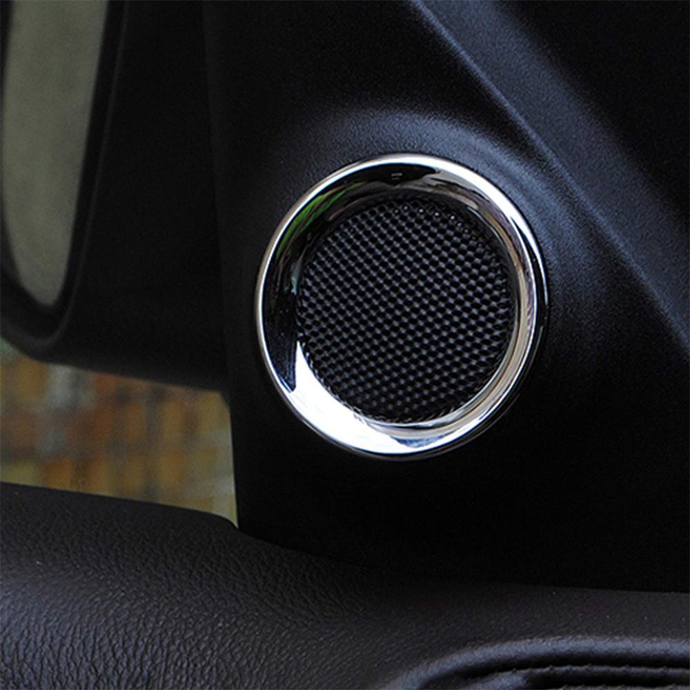 2x Chrome Front Door Speaker Trim Ring For Jeep Grand Cherokee Durango 2011-2021