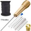 7-Piece Leather Sewing & Awl Needle Kit for Canvas, Tent, & Shoe Repair - Wear-Resistant Tools