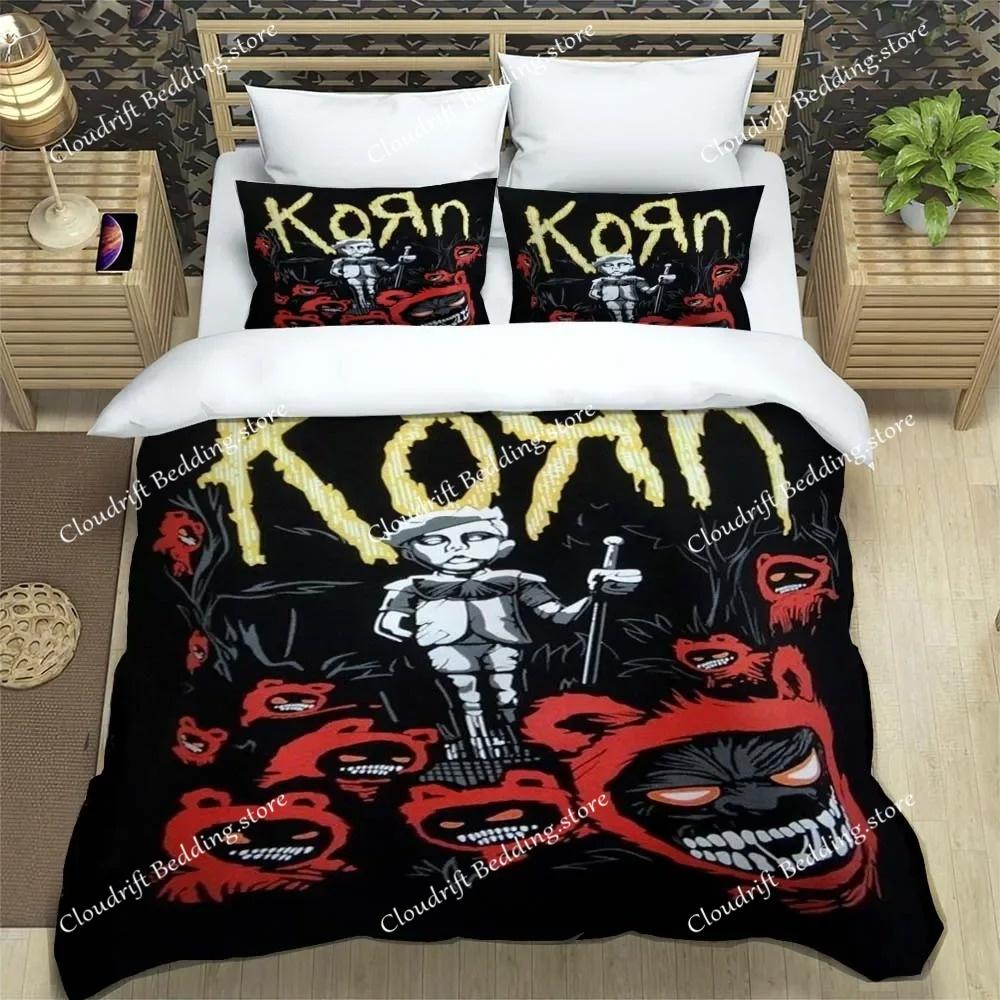 Módní Rocková Kapela K-Korn Povlaky na Peřinu Povlečení Kolejní Povlečení Sada Povlečení Měkká Teplá Sada Povlečení