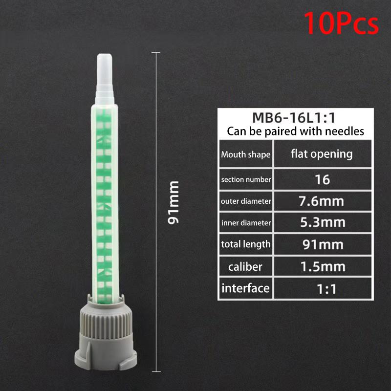 10Pcs Epoxy Adhesive Mixing Nozzles,Glue Static Mixer ,Adhesive Mixing Tube (1:1 Ratio)For Ab Glue Gun, Liquid Mix