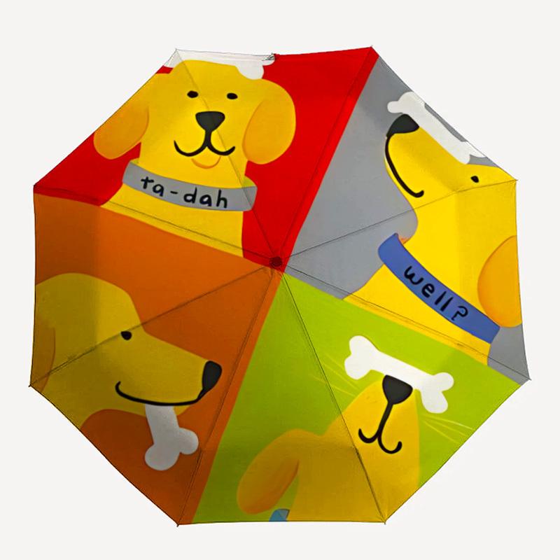 

1pc Dogs Bones Fashionable Automatic Opening/Closing Folding Umbrella with 8 Bones, Windproof Portable, Daily Use290