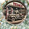 Texaco Vintage Gas Station Sign Round Aluminum Decor for Garage Bar Retro Wall Art