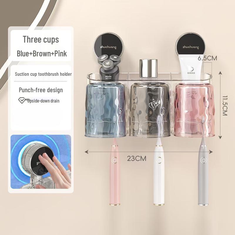CMAOS Wall-Mounted Suction Cup Toothbrush Holder