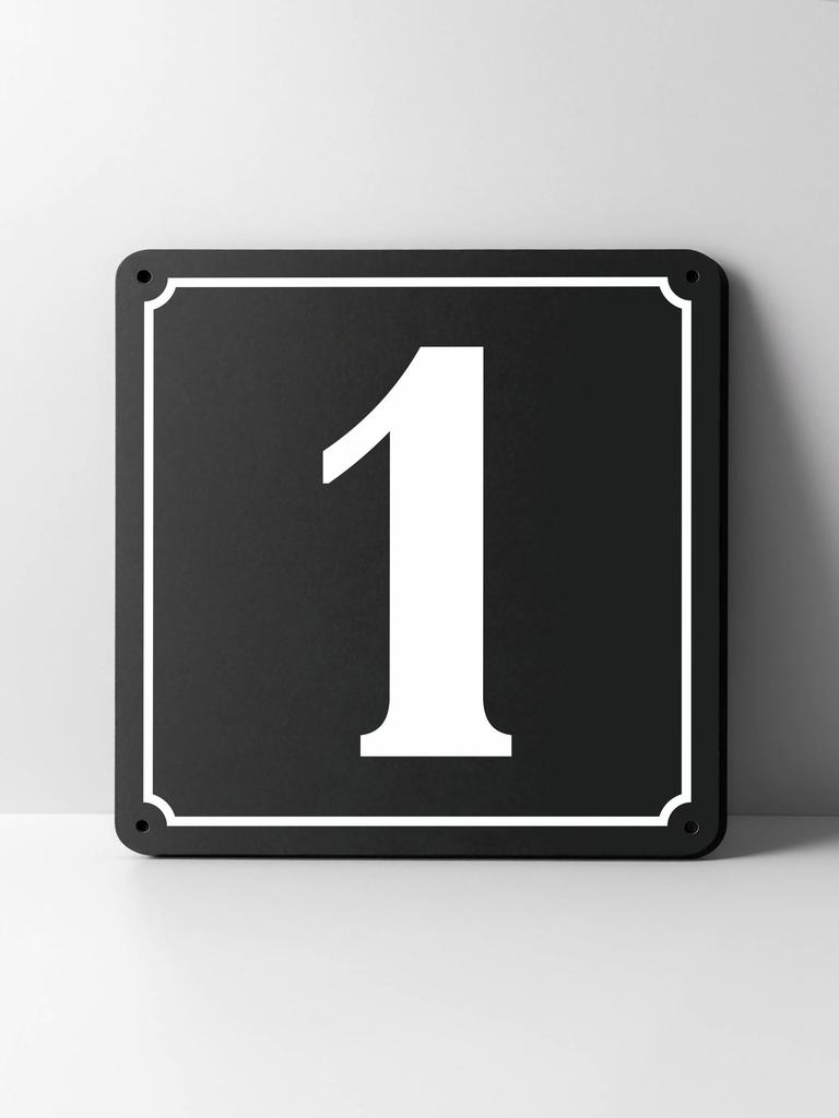 Metal House Number Sign, Black White Contrast, Outdoor Wall Decor for Home Street