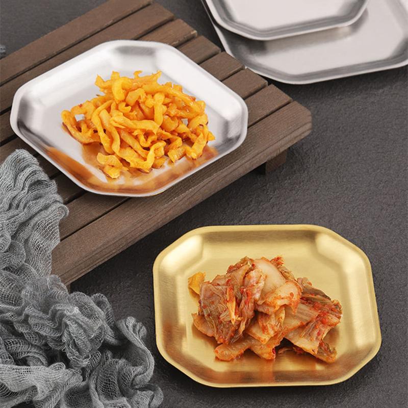 304 Čtvercový talíř na občerstvení z nerezové oceli Talíř na odkládání jídla Talíř na namáčení omáčky Talíře na koření Kuchyňské doplňky