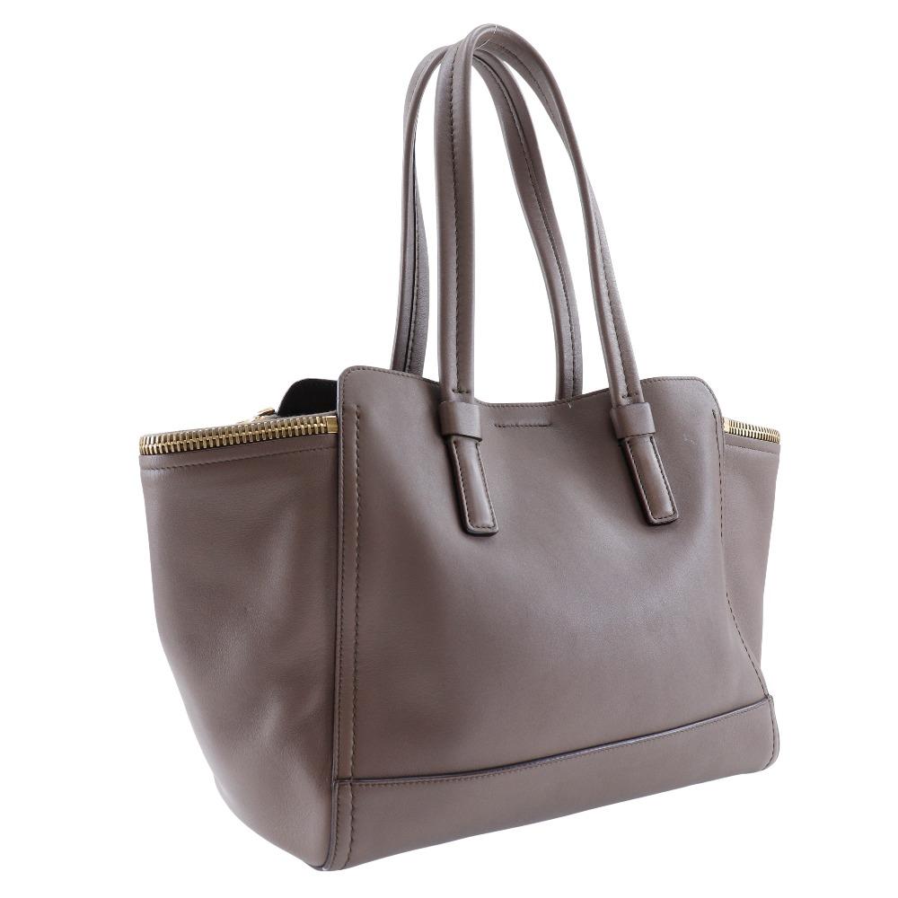 Salvatore Ferragamo Gancini Tote Bag DY-21-D993 Brown Calfskin Women Used
