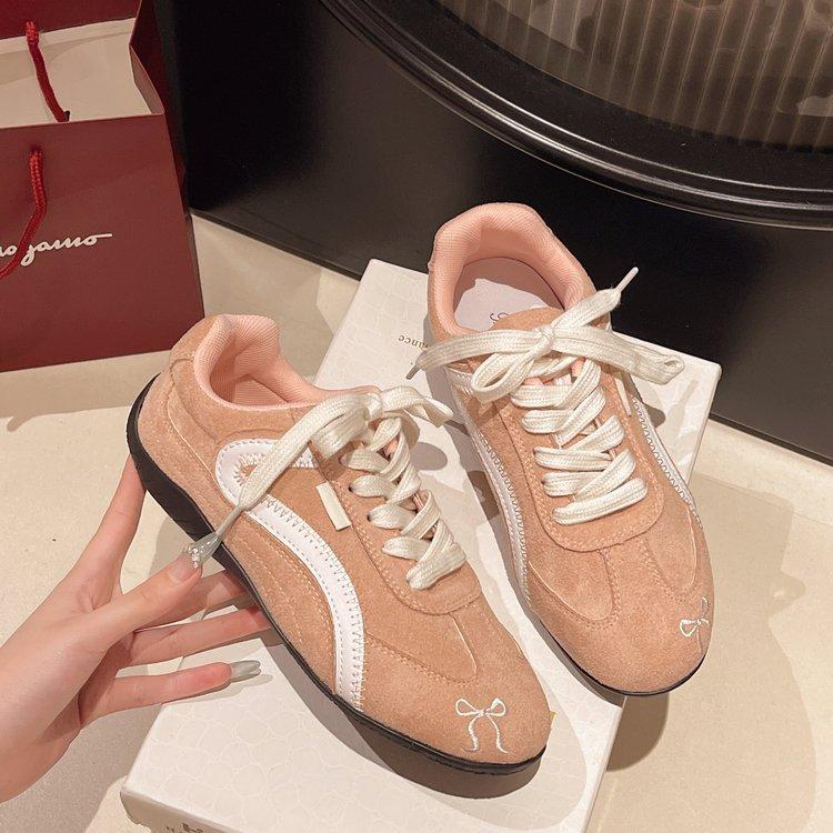 Cowhide Version~ Thin-soled Green Moral Training Shoes Women's Trend Casual Shoes 2025 Spring New Sports Forrest Gump Shoes Women's Trend