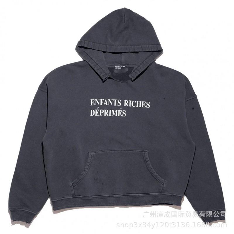 Túlméretezett mosott pamut kapucnis pulóver betűnyomattal Uniszex Streetwear Őszi alkalmi pulóver