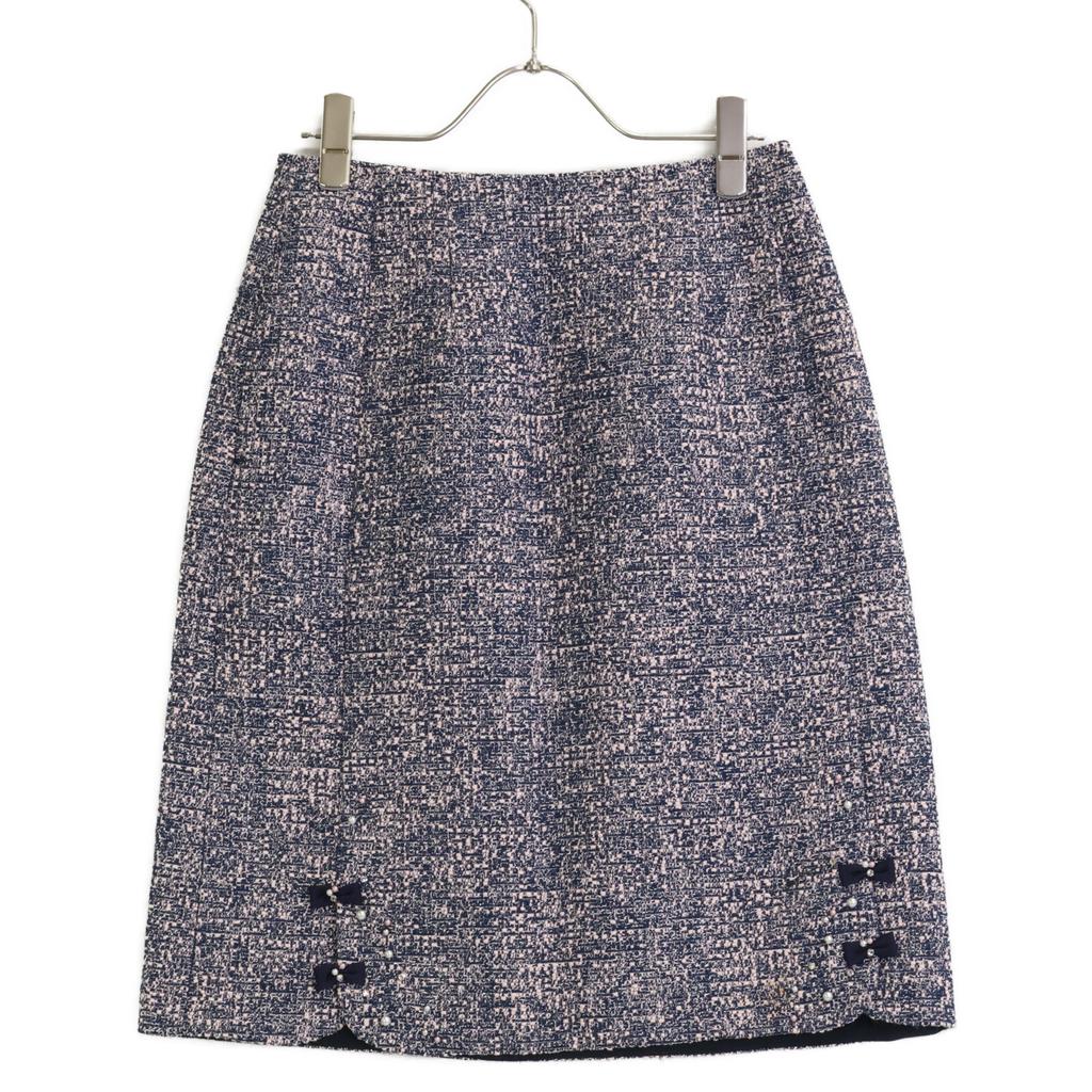 Rene 6834250 Tweet Slit Ribbon Midi Skirt skirt 34 Pink x navyUsed