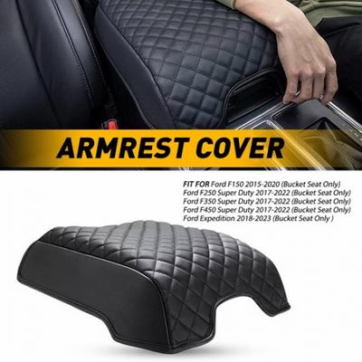 Black Console Center Cushion Lid Pad Armrest Cover Skin Fits Ford F150 F250 F350