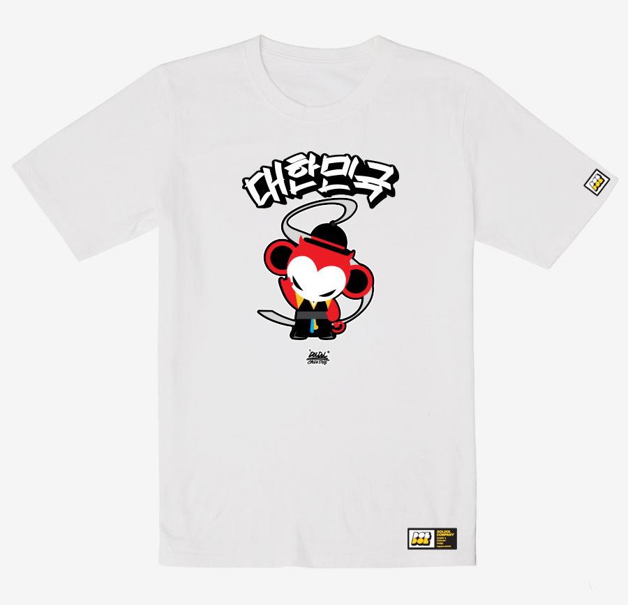 DOLDOL Dmk_T-Shirts_48 Devil Monkey Tiger Korea Graffiti T-Shirt Short Sleeve T-Shirt