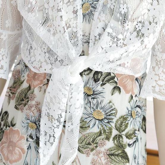 WTEMPO Hollow-out Casual Versatile Thin Breathable Lace Cardigans Women's Spring Summer Casual Solid Color Sunscreen Shawls Coats