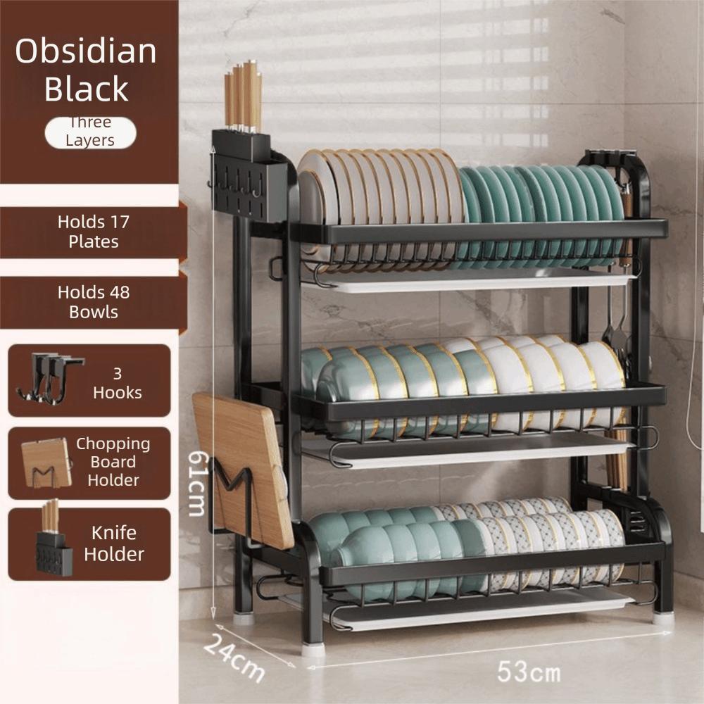 Stable Structure Multi-layer Dish Drying Rack Chopsticks Organizer  Cooking Area