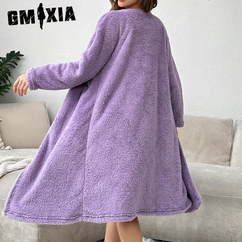 GMXIA Autumn and Winter Flannel Robe Three-piece Suit Sexy Pajamas Homewear Thickening