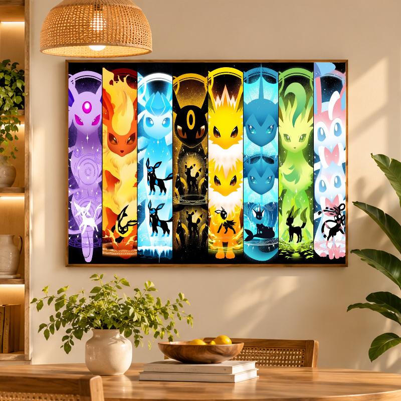 5D Diamond Painting Eevee Evolutions DIY Full Drill Diamond Art Kit Home Decoration