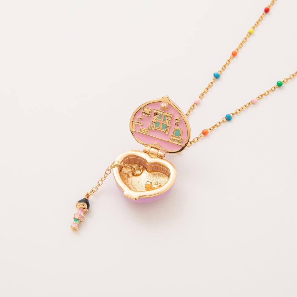 Fashionable and Trendy New Cute and Niche Design Five Pointed Star Love Pink Opening and Closing Box Necklace for Woman