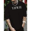 YHWH New Men'S Short-Sleeve T-Shirt, a Trendy Summer Top with Print Designs, for Casual Wear, Featuring a Round Neck And Breathable Fabric, Plus Size