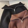 2024 Korean Half-Zip Lapel Sweater for Women - Cozy, Loose, and Stylish
