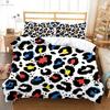 Pink Leopard Black and White Simple Print Duvet Cover 100% Polyester Bedding Set Quilt Cover Pillowcase Three-piece Set
