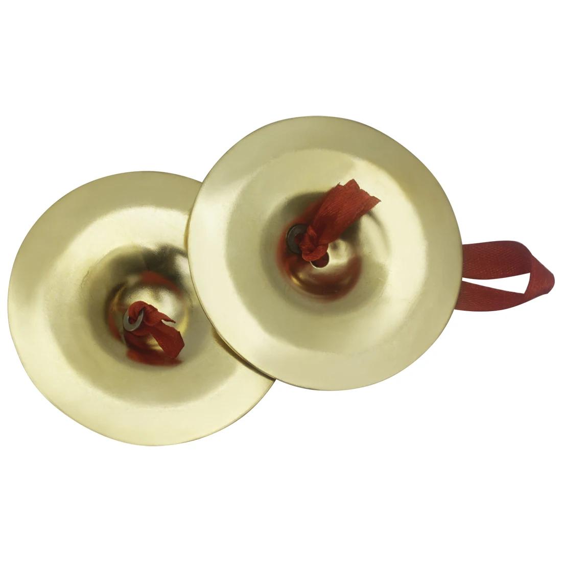 

IRIN 2Pcs Brass Finger Cymbals Belly Dance Indian Dance Golden Finger Cymbals With Rope Diameter 7cm Percussion Instrument золотистый