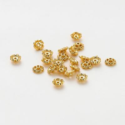 20pcs/lot 5mm 14K 18K Gold Color Plated Clover Beads Caps Tassel End Stopper Beads for DIY Jewelry Making Findings Supplies